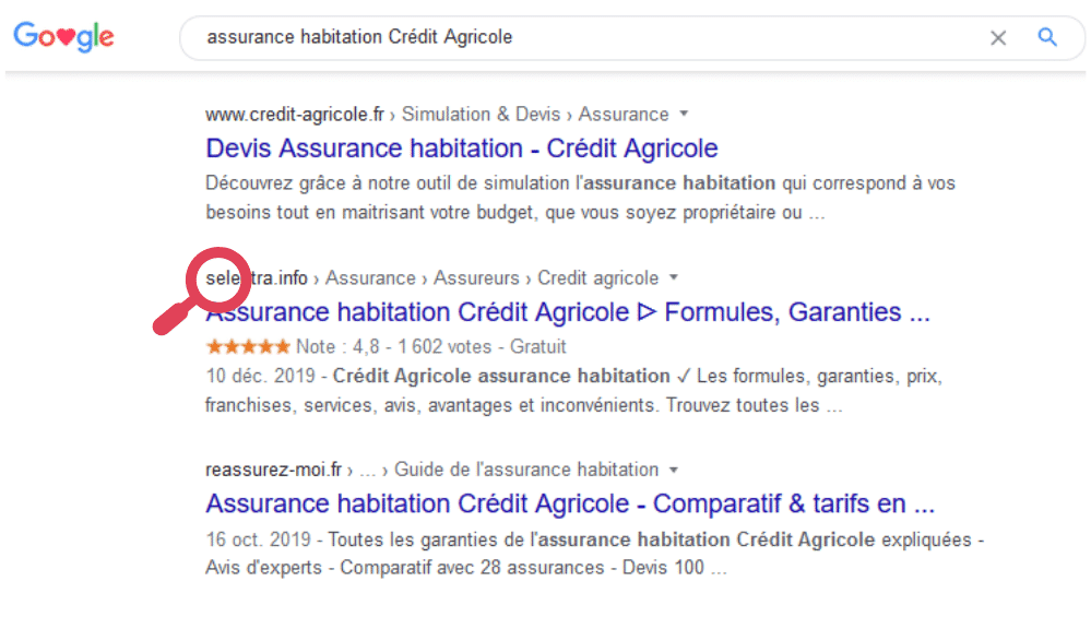 resultats-seo-google-selectra-credit-agricole